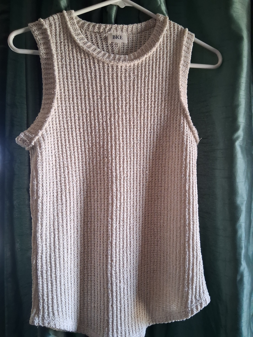 BKE Sleeveless Knit Tank Top in Light Beige Sz S